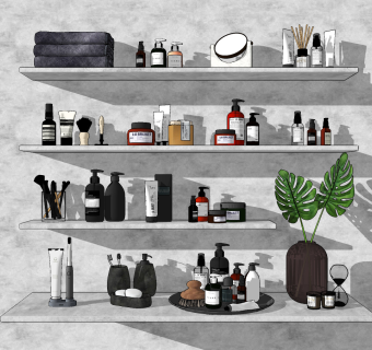 现代卫浴用品洗浴用品su草图模型下载