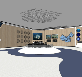 现代数字科技展厅su草图模型下载