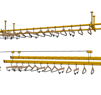 现代金属升降晾衣架su草图模型下载