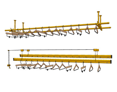 现代金属升降晾衣架su草图模型下载