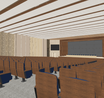 现代学校阶梯室报告厅su草图模型下载