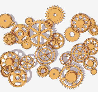 工业风齿轮墙饰挂件su草图模型下载