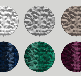 现代不规则圆形金属墙饰，su草图模型下载