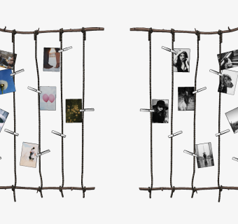 现代麻绳照片墙挂件，墙饰su草图模型下载