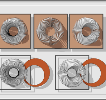 现代圆形墙饰，挂件su草图模型下载
