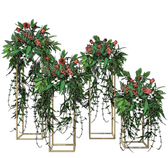 现代花艺，花架su草图模型下载