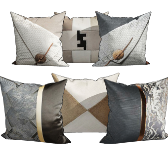 现代布艺抱枕，靠包su草图模型下载