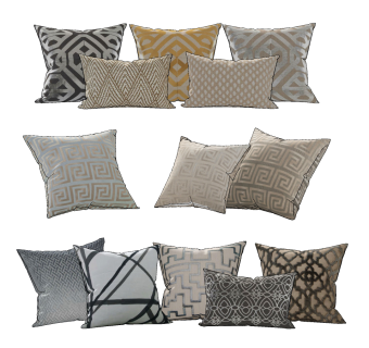 现代布艺抱枕，靠包，靠垫su草图模型下载