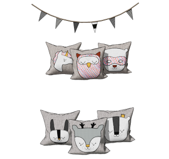 现代布艺儿童枕头，靠包，靠垫