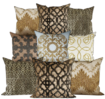 简美布艺抱枕，靠包，靠垫su草图模型下载