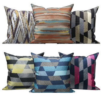 现代布艺抱枕，靠包，靠垫su草图模型下载