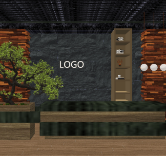 新中式石材接待台su草图模型下载