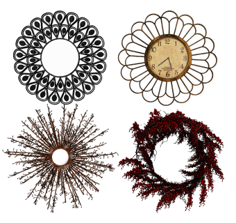 北欧花卉墙饰挂件,su草图模型下载