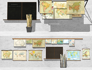 北欧世界地图,<em>黑板</em>挂件su草图模型下载