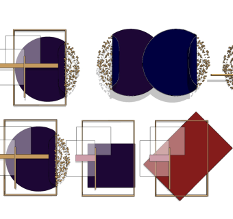 现代新中式金属墙饰，挂件su草图模型下载