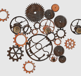工业风齿轮墙饰，挂件su草图模型下载