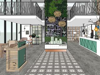 蓝光·美瀚森林 loft咖啡厅，西餐厅su草图模型下载