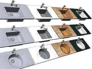 现代<em>洗碗</em>池水槽，su草图模型下载