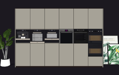 现代烤箱，微波炉su草图模型下载