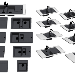 现代水槽，洗菜盆su草图模型下载