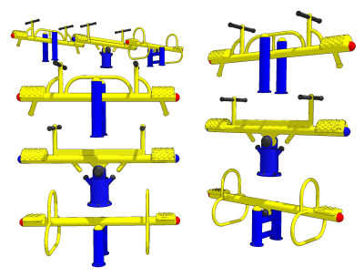 现代户外跷跷板su草图模型下载