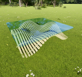 03波浪异形茶几su草图模型下载