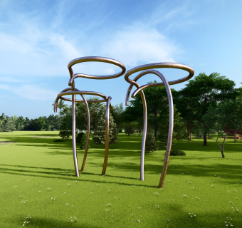 02异形雕塑，公园广场雕塑，su草图模型下载