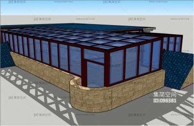 现代顶楼阳光房su草图模型下载
