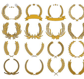 现代黄金麦穗标志挂件，墙饰，挂饰su草图模型下载