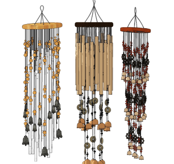 现代风铃挂饰装饰su草图模型下载