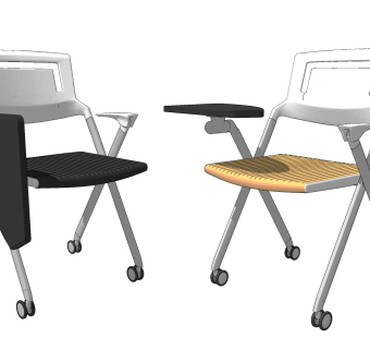 现代培训教室办公椅su草图模型下载