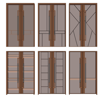 新中式双开门，su草图模型下载