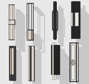 新中式金属壁灯su草图模型下载