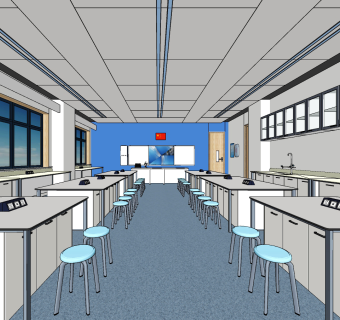 现代物理实验室su草图模型下载