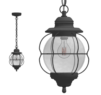 美式工业风铁艺吊灯su草图模型下载