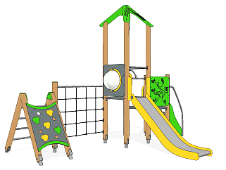 儿童娱乐游乐器材设备，幼儿园滑梯su草图模型下载