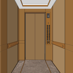 现代电梯轿厢su草图模型下载