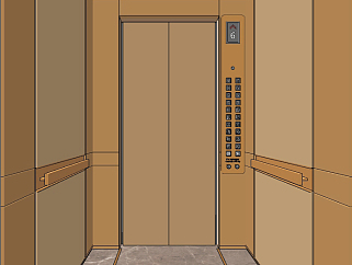 现代<em>电梯</em>轿厢su草图模型下载