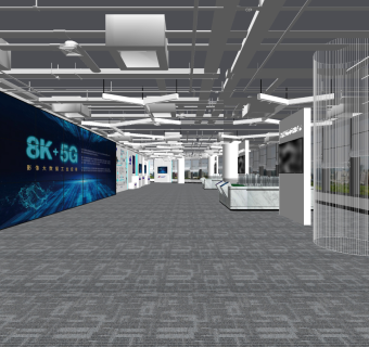 现代科技通讯展厅su草图模型下载