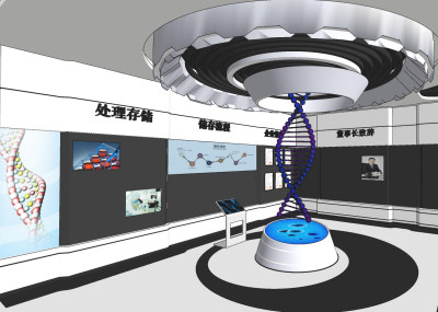 现代干细胞科技展厅展馆su草图模型下载