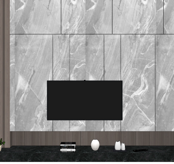 现代电视背景墙su草图模型下载