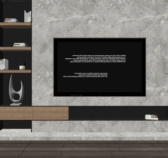 现代简约电视背景墙su草图模型下载