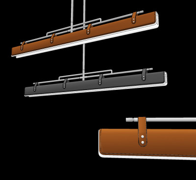 现代皮革办公条形吊灯su草图模型下载