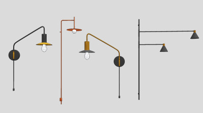 工业风金属壁灯su草图模型下载