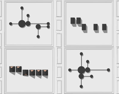 后现代几何墙饰壁灯su草图模型下载