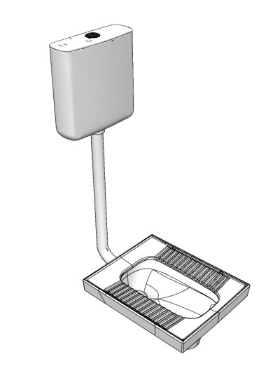 现代卫生间蹲便器，蹲坑su草图模型下载