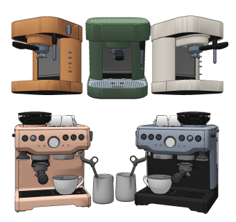 现代咖啡机su草图模型下载