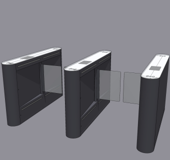 现代安检闸机入口道闸su草图模型下载