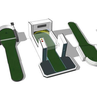 现代室内高尔夫设备su草图模型下载
