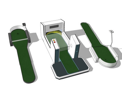 现代室内高尔夫设备su草图模型下载